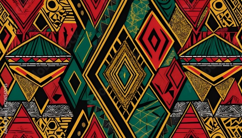Vibrant Geometric African Textile Design
