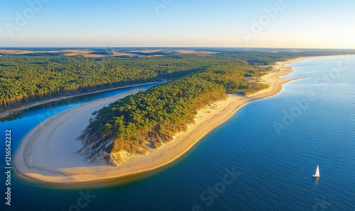 Forest massif at Carcans Plage pine forest near Lacanau on the French Atlantic coast