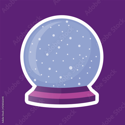 Mystical Crystal Ball Vector Illustration for Magic in purple color