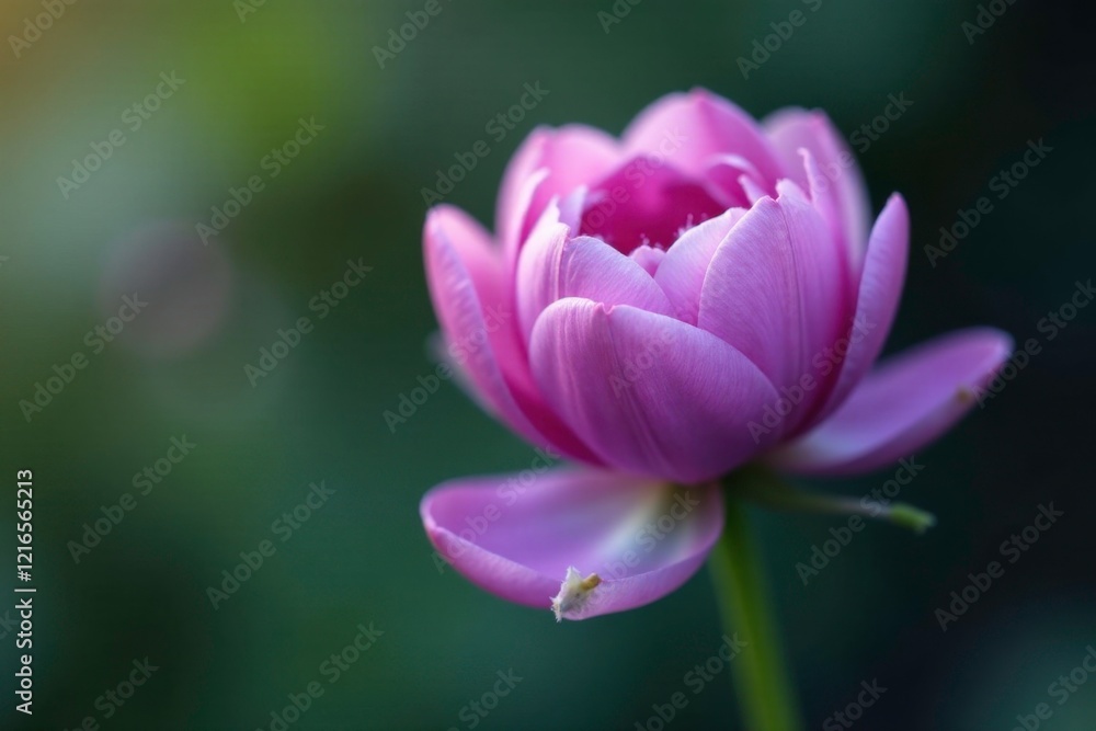 Delicate purple petals unfolding from a compact stem, flowers, garden flower Delicate purple petals unfolding from a compact stem, flowers, garden flower