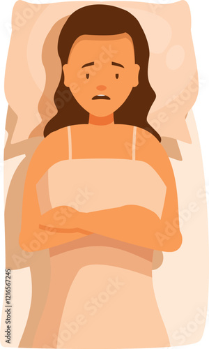 Young woman lying in bed awake, unable to sleep and suffering from insomnia