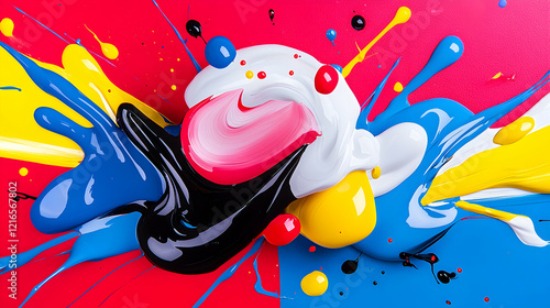 Vibrant Color Splashes Abstract Paint Background