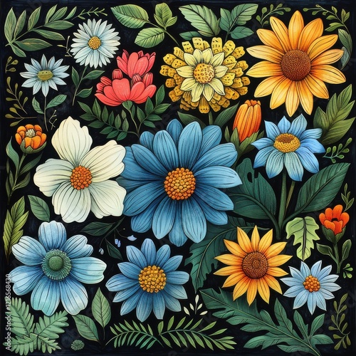 Wallpaper Mural Vibrant Watercolor Paintings of Flowers and Plants Perfect for Home Decor and Artistic Projects Torontodigital.ca