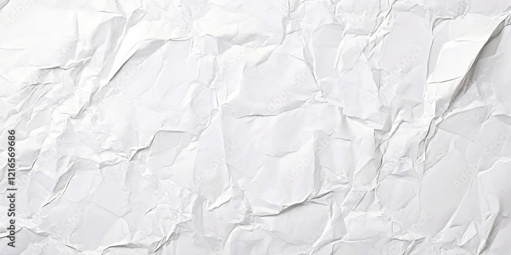Fototapeta premium A white paper with a lot of creases and wrinkles