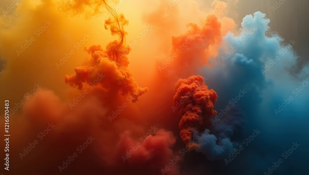 Background of swirling smoke and fog in red yellow colors Background of swirling smoke and fog in red yellow colors