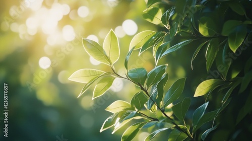 Beautiful longevity large camphor tree (Cinnamomum camphora) common camphor wood or camphor laurel with evergreen leaves in Sochi photo