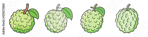 custard apple icon, custard apple vector illustration-simple illustration of custard apple, perfect for custard apple logos and icons