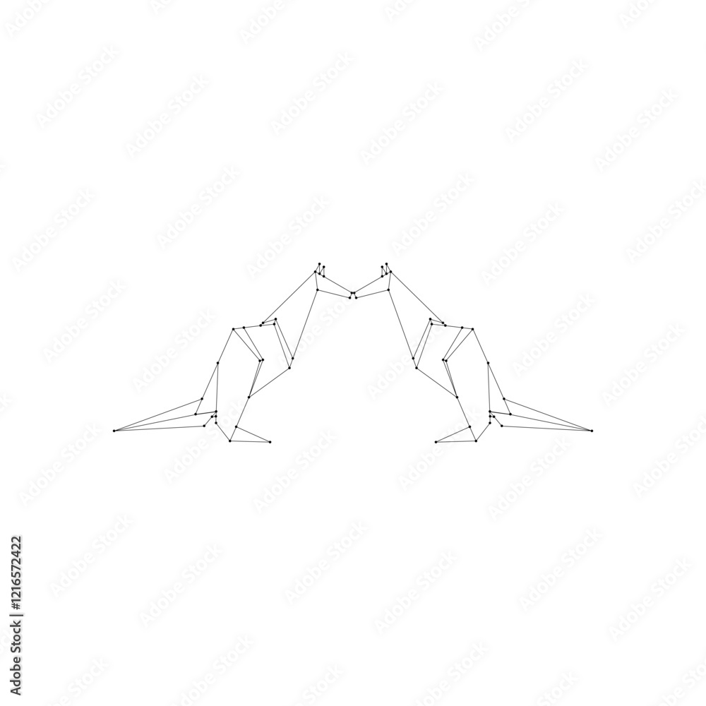 Pair Kangaroo Polygonal Lines, can use for Logo, Pictogram, Animal Figure, Website, Apps, or Graphic Design Element. Vector Illustration Pair Kangaroo Polygonal Lines, can use for Logo, Pictogram, Animal Figure, Website, Apps, or Graphic Design Element. Vector Illustration
