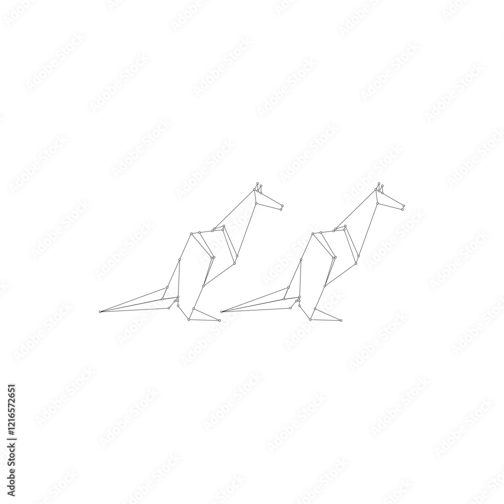 Pair Kangaroo Polygonal Lines, can use for Logo, Pictogram, Animal Figure, Website, Apps, or Graphic Design Element. Vector Illustration Pair Kangaroo Polygonal Lines, can use for Logo, Pictogram, Animal Figure, Website, Apps, or Graphic Design Element. Vector Illustration