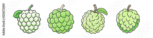 sugar apple icon, sugar apple vector illustration-simple illustration of sugar apple, perfect for sugar apple logos and icons