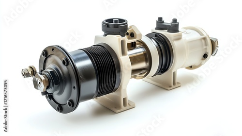 Industrial pump on white isolate background for engineering applications. photo