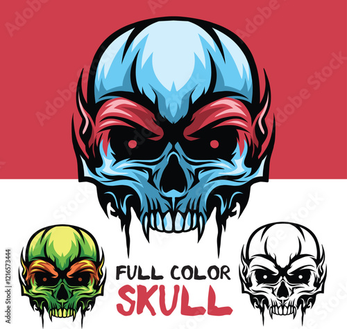 Skull full color best for t shirt design