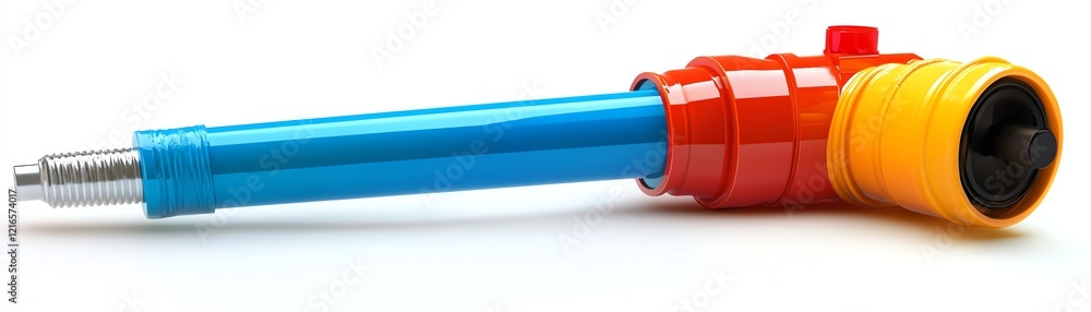 Colorful toy water gun on a white isolated background. Colorful toy water gun on a white isolated background.