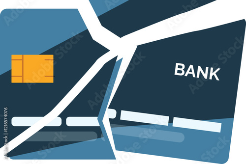 Broken credit card is representing financial problems, debt, and bankruptcy