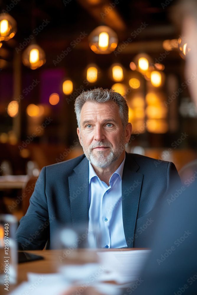Business owner reviews tax documents and discusses obligations with accountant Business owner reviews tax documents and discusses obligations with accountant
