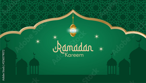 Islamic background for Ramadan, complete with accessories, ornaments and mosques
