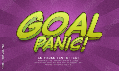 ”Light Panic!!!” Editable title logo text style effect in Light green Neon, comic font typeface
