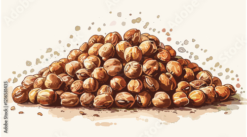elegant illustration of chickpeas seeds on white background