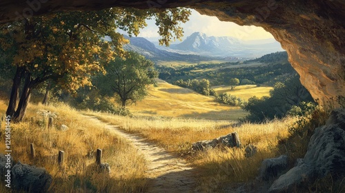 Children's Cartoon Anime Game Scene Landscape Illustration for Wallpaper