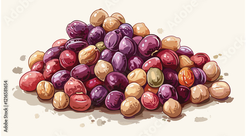 elegant illustration of chickpeas seeds on white background