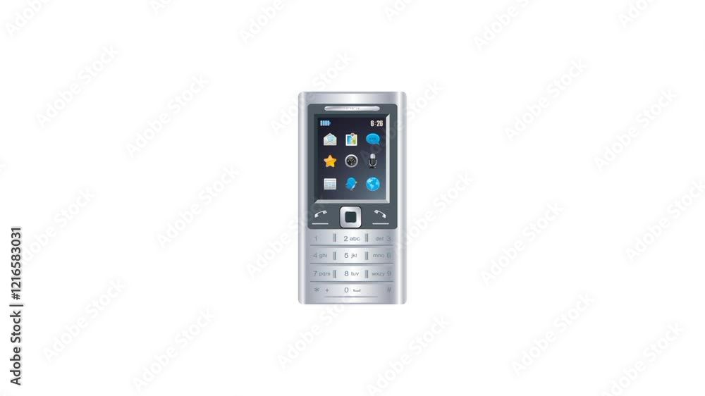 Old mobile phone animation. Keypad mobile 3D icon Old mobile phone animation. Keypad mobile 3D icon