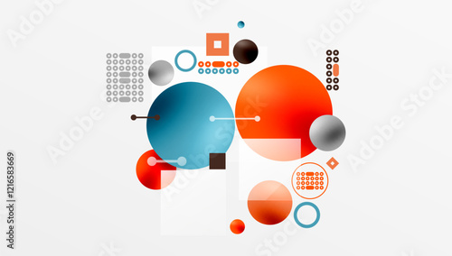 Circles and elements geometric abstract background