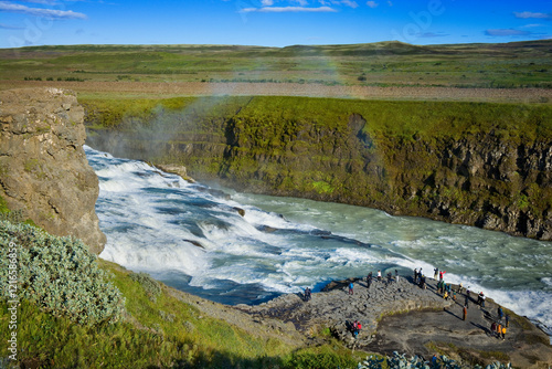 Gullfoss waterfall in the c...