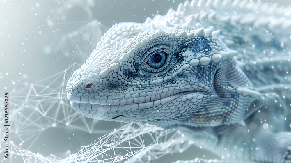 Crystalline Lizard Portrait, Digital Art, Futuristic Background, Tech Concept, Stock Photo Crystalline Lizard Portrait, Digital Art, Futuristic Background, Tech Concept, Stock Photo