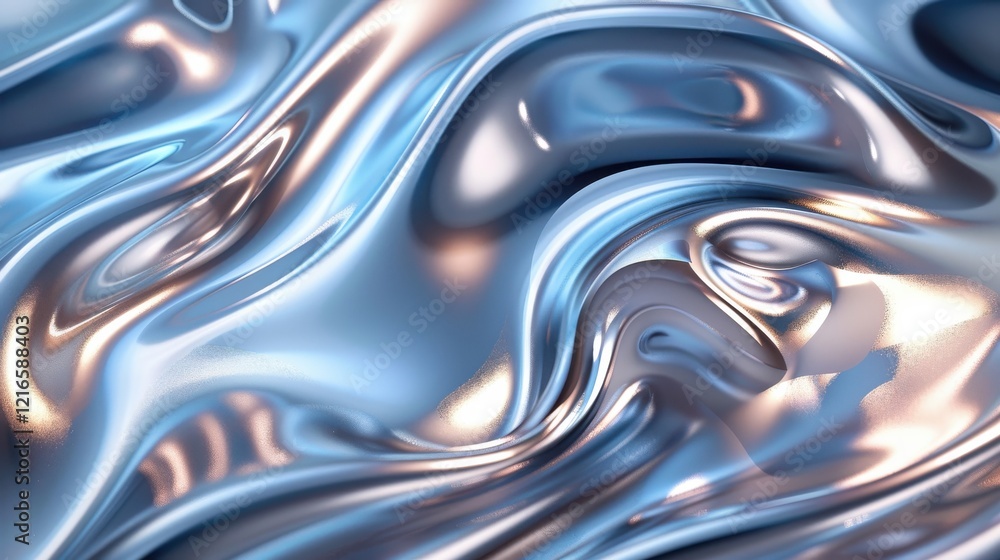 Shiny Liquid Metal 3D Form for Modern Design Applications Shiny Liquid Metal 3D Form for Modern Design Applications