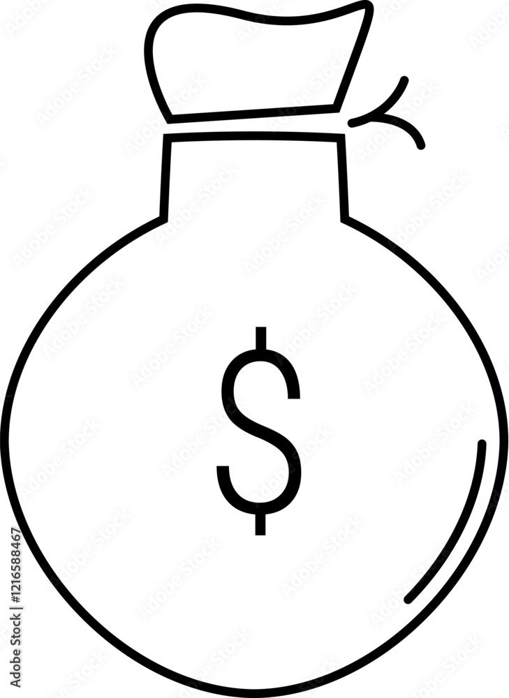 Simple vector icon money bag Simple vector icon money bag