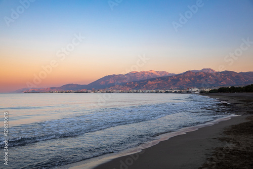 Ierapetra bay at sunset, Crete, Greece photo