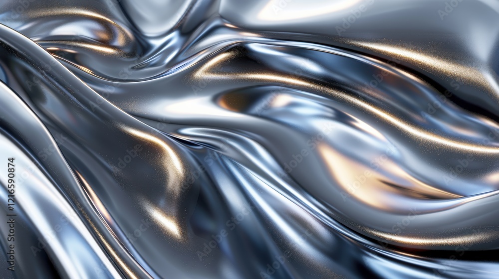3D Shiny Liquid Metal Form for Modern Design and Technology Projects 3D Shiny Liquid Metal Form for Modern Design and Technology Projects