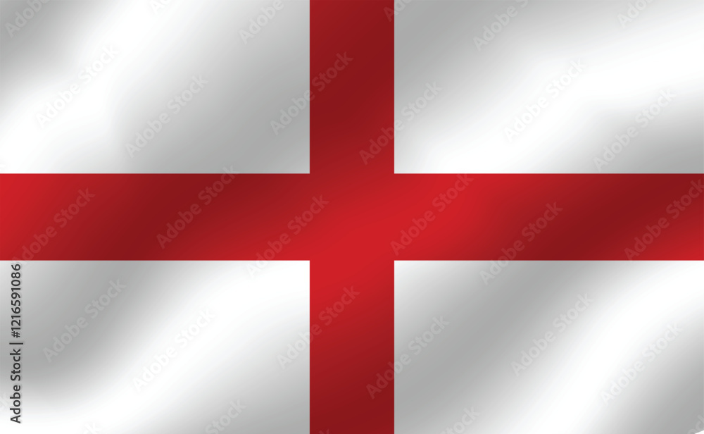 Flag of England. Waving flag of England. Vector illustration. Flag of England. Waving flag of England. Vector illustration.