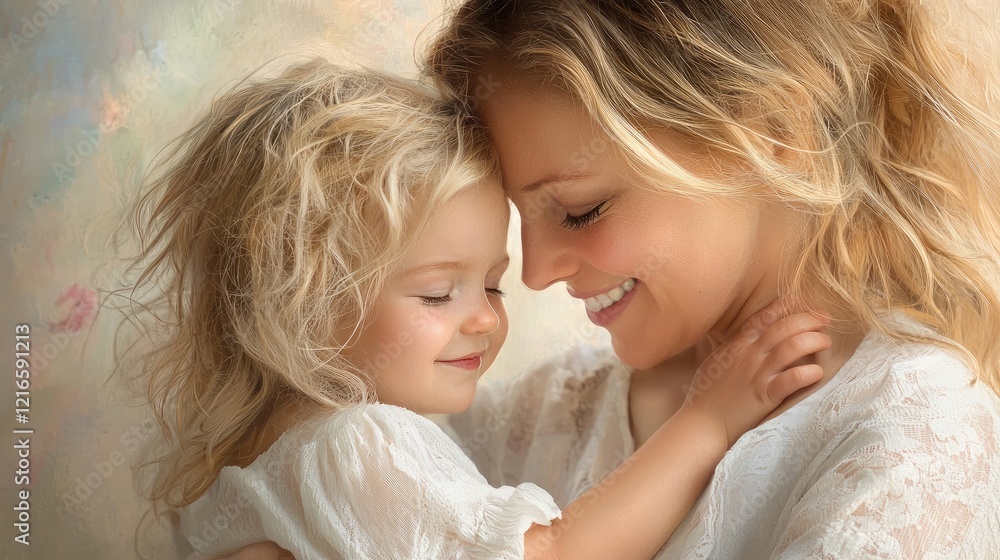 Mother and Daughter Sharing a Loving Embrace Together Mother and Daughter Sharing a Loving Embrace Together