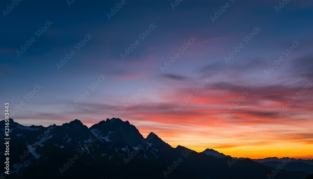 Mountain landscape at sunset Mountain landscape at sunset