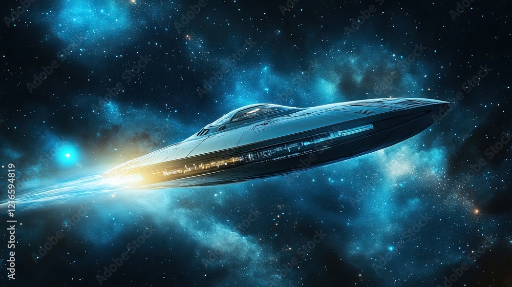 Futuristic spaceship flying in space, representing advanced technology, exploration, and imaginative sci-fi concepts, perfect for space Futuristic spaceship flying in space, representing advanced technology, exploration, and imaginative sci-fi concepts, perfect for space