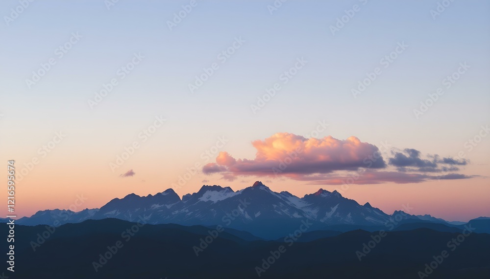 Obraz premium Mountain landscape at sunset