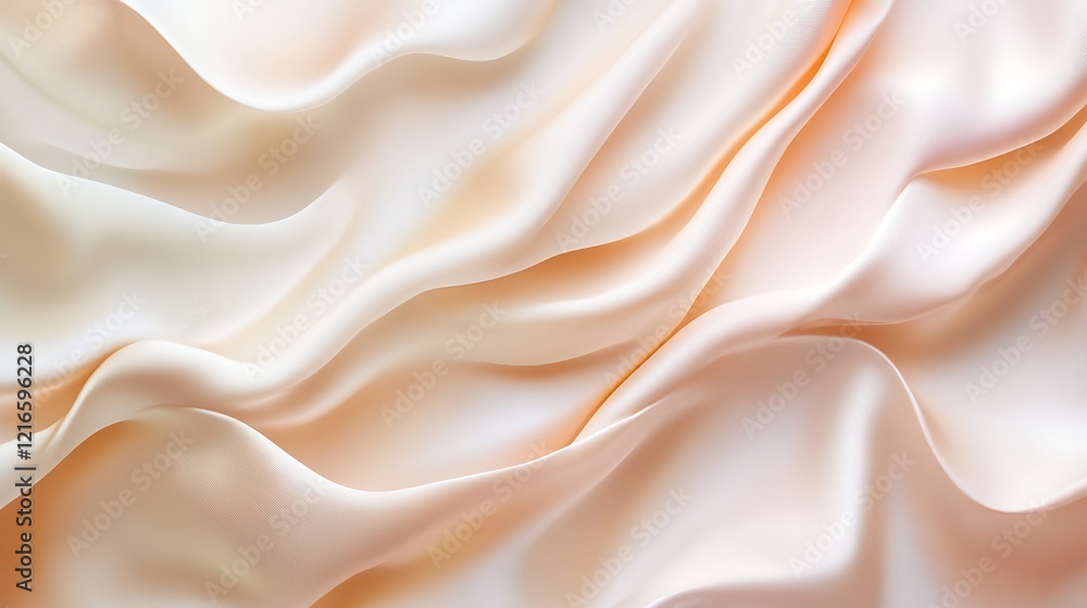 Obraz premium Elegant Draped Peach Silk Fabric Texture