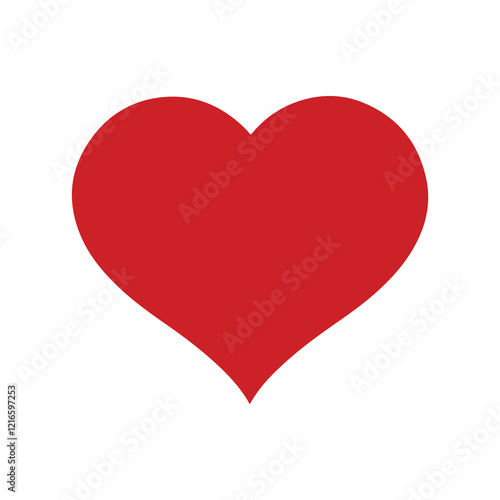 red heart shape sticker isolated on  transparent background