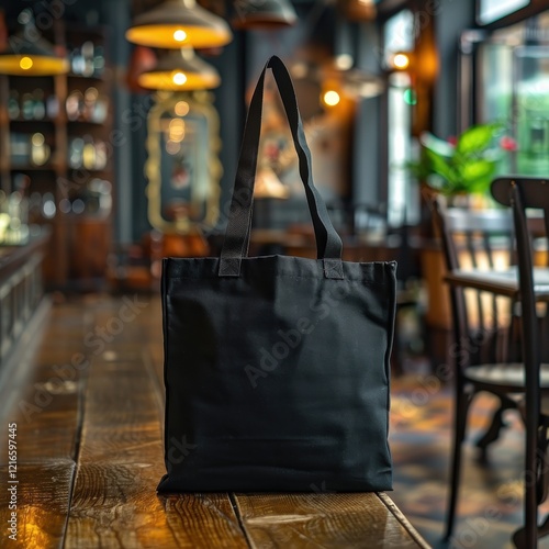 Wallpaper Mural Stylish and Practical Black Tote Canvas Bag Suitable for Daily Use Torontodigital.ca