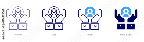 Customer care icon in 4 different styles. Thin Line, Line, Bold, and Bold Line. Duotone style. Editable stroke