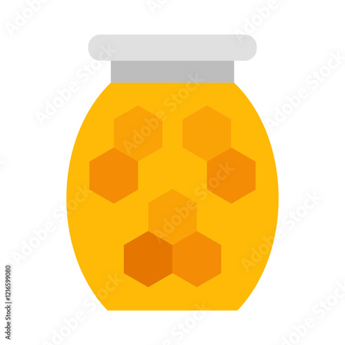 Honey jar flat icon