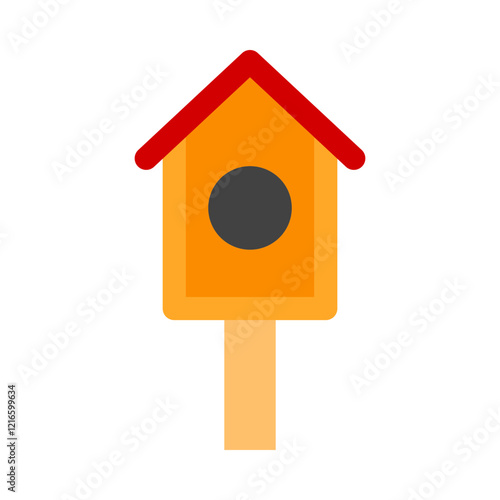Bird house flat icon