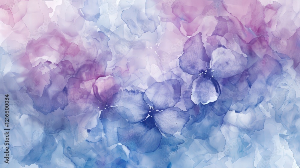 Obraz premium Cluster of Forget-Me-Nots With Watercolor Texture Blending Into a Dreamy Background of Soft Hues