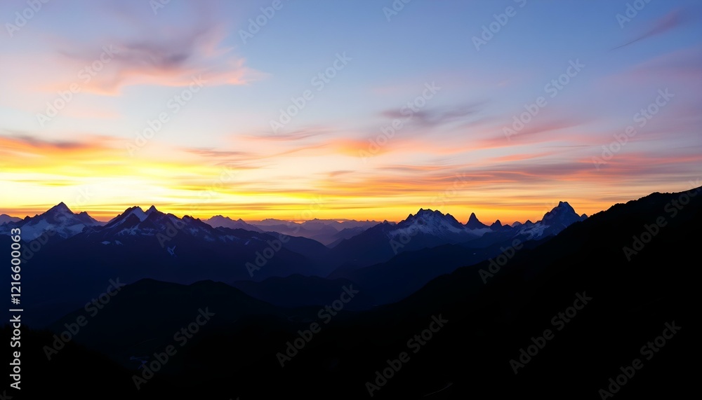 Fototapeta premium Mountain landscape at sunset