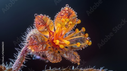 Wallpaper Mural Miniature Succulent Flower Displays Vibrant Colors and Intricate Details Under Gentle Moisture Torontodigital.ca