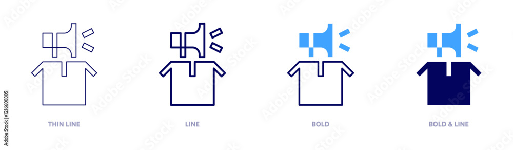 Marketing announcements icon in 4 different styles. Thin Line, Line, Bold, and Bold Line. Duotone style. Editable stroke Marketing announcements icon in 4 different styles. Thin Line, Line, Bold, and Bold Line. Duotone style. Editable stroke