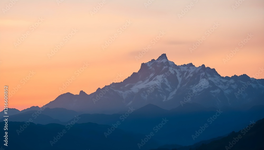 Mountain landscape at sunset Mountain landscape at sunset