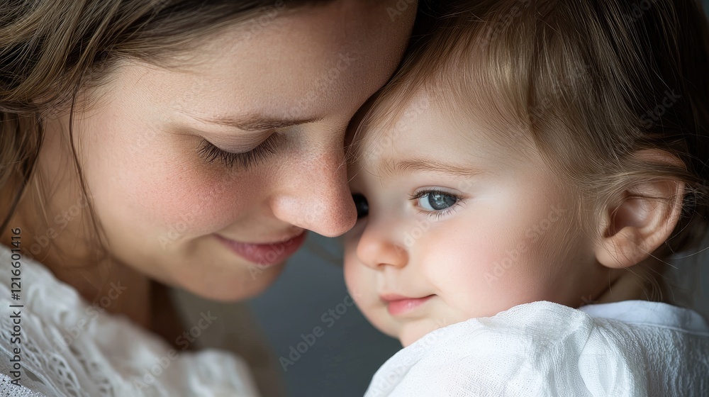 Tender mother and child moment celebrating Easter and spring warmth. Tender mother and child moment celebrating Easter and spring warmth.