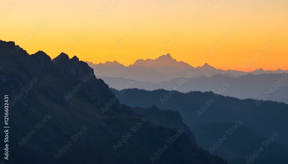 Fototapeta premium Mountain landscape at sunset